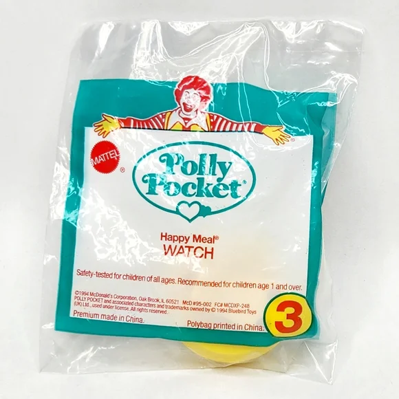 Vintage 1994 Polly Pocket Watch McDonald's Sealed in Packaging Bluebird - Picture 2 of 3